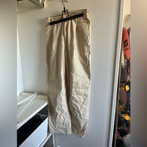 Oak and Fort Cream Denim Pleated Pants - Size 4